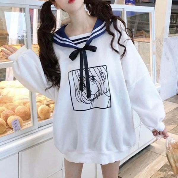 women's hoodies & sweatshirts qweek kawaii hoodie women long sleeve sweatshirt sailor collared pullover korean style 2021 fashion cute, Black
women's hoodies & sweatshirts qweek kawaii hoodie women long sleeve sweatshirt sailor collared pullover korean style 2021 fashion cute, Black