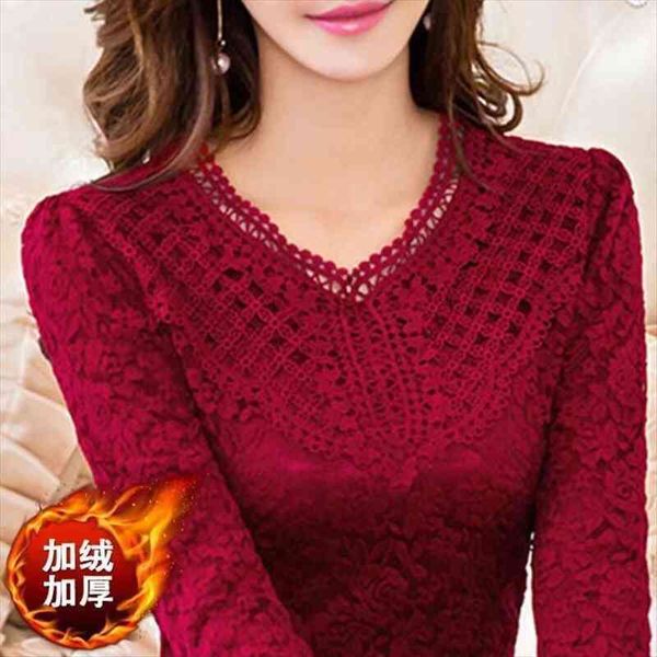 long sleeve lace womens blouses v neck autumn winter plus size clothes shirts ropa de mujer, White
long sleeve lace womens blouses v neck autumn winter plus size clothes shirts ropa de mujer, White