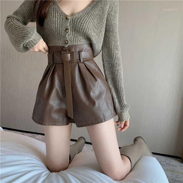 women's shorts 2021 autumn women fashion high waist korean casual loose wide leg with belt female elegant solid g134, White;black
women's shorts 2021 autumn women fashion high waist korean casual loose wide leg with belt female elegant solid g134, White;black