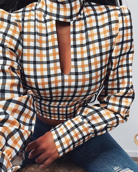 women grid backless tied cut out blouse female bandage long sleeve shirt and blusas lady casual streetwear plaid vestidos 210415, White
women grid backless tied cut out blouse female bandage long sleeve shirt and blusas lady casual streetwear plaid vestidos 210415, White