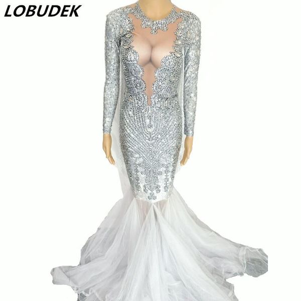 casual dresses silver rhinestones fringes mesh trailing dress crystals long women birthday party evening performance luxurious costume, Black;gray
casual dresses silver rhinestones fringes mesh trailing dress crystals long women birthday party evening performance luxurious costume, Black;gray