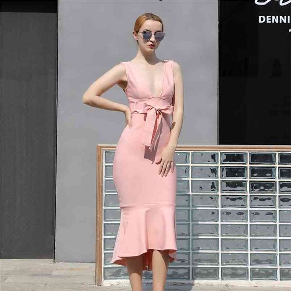 sleeveless bandage dress elegant women spring summer es party club with belt mermaid 210515, Black;gray
sleeveless bandage dress elegant women spring summer es party club with belt mermaid 210515, Black;gray