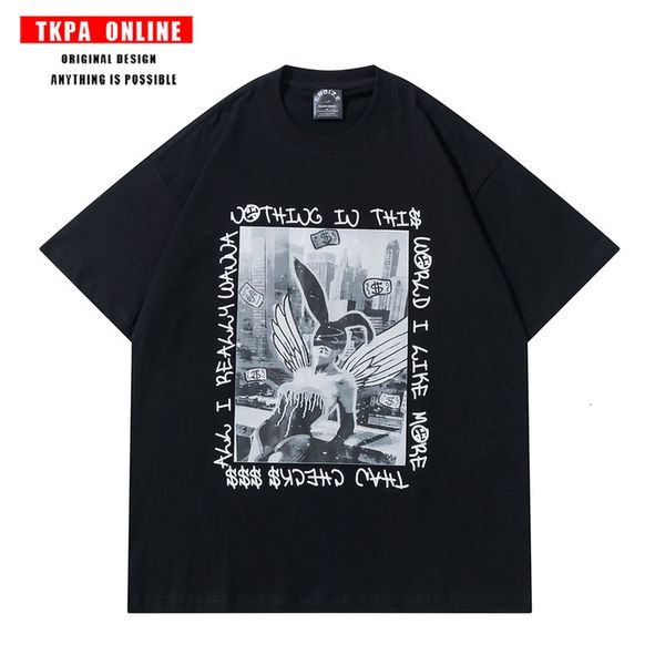 t shirt tkpa high street print loose short sleeve men's and women's hip hop trendy round neck couple, White;black
t shirt tkpa high street print loose short sleeve men's and women's hip hop trendy round neck couple, White;black