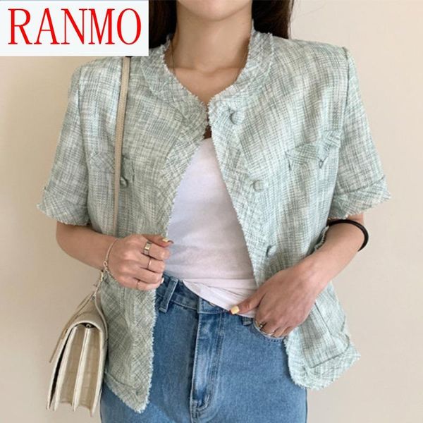 women's jackets chic korean elegant short sleeve women coat causal o-neck jacket 2021 single breasted outwear 6g153, Black;brown
women's jackets chic korean elegant short sleeve women coat causal o-neck jacket 2021 single breasted outwear 6g153, Black;brown