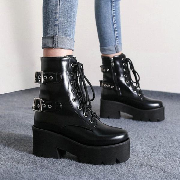 boots zawsthia goth punk plain black double buckle strap lace-up womens winter shoes platform waterproof chunky high heels ankle
boots zawsthia goth punk plain black double buckle strap lace-up womens winter shoes platform waterproof chunky high heels ankle