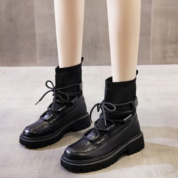 thick soled martin summer thin women's breathable 2021 spring and autumn single socks leather short boots, Black
thick soled martin summer thin women's breathable 2021 spring and autumn single socks leather short boots, Black