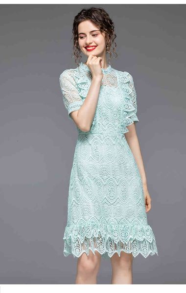 blue new fashion summer runway women lace ruffles short sleeve hollow out party vintage mermaid dress vestidos, Black;gray
blue new fashion summer runway women lace ruffles short sleeve hollow out party vintage mermaid dress vestidos, Black;gray