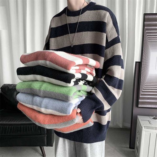 privathinker fashion striped men's sweaters korean man oversized knitted pullovers harajuku casual long sleeve male sweater 211018, White;black
privathinker fashion striped men's sweaters korean man oversized knitted pullovers harajuku casual long sleeve male sweater 211018, White;black
