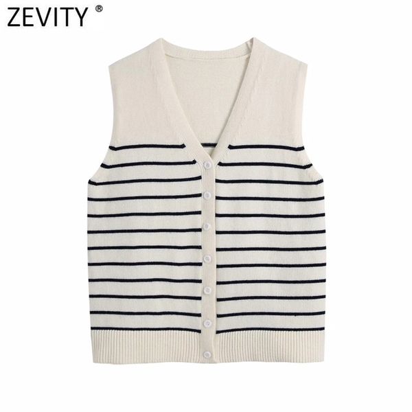 women fashion v neck striped print knitting sweater ladies sleeveless single breasted vest chic cardigans sw823 210420, White;black
women fashion v neck striped print knitting sweater ladies sleeveless single breasted vest chic cardigans sw823 210420, White;black