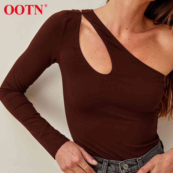 ootn one shoulder women t shirt summer long sleeve ladies tee knitted hollow out slim brown female t-shirt spring 210413, White
ootn one shoulder women t shirt summer long sleeve ladies tee knitted hollow out slim brown female t-shirt spring 210413, White