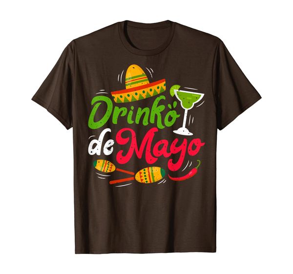 drinko de mayo t shirt men women mexican sombrero drinking, White;black 
drinko de mayo t shirt men women mexican sombrero drinking, White;black