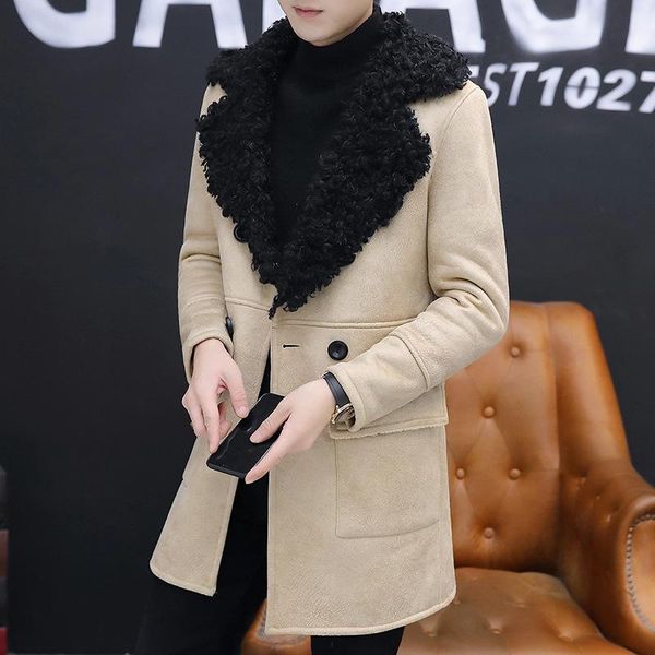 men's trench coats 2022 padded coat winter fur integrated mid-length particle lamb wool jacket, Tan;black
men's trench coats 2022 padded coat winter fur integrated mid-length particle lamb wool jacket, Tan;black