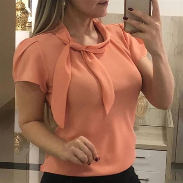 women's blouses & shirts women blouse summer fashion slim office lady solid color o-neck chiffon short sleeve femme, White
women's blouses & shirts women blouse summer fashion slim office lady solid color o-neck chiffon short sleeve femme, White