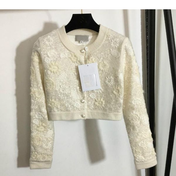 women's knits & tees 21 luxury design sequin embroidery fashion short temperament round neck versatile pearl button long sleeve cardiga, White
women's knits & tees 21 luxury design sequin embroidery fashion short temperament round neck versatile pearl button long sleeve cardiga, White