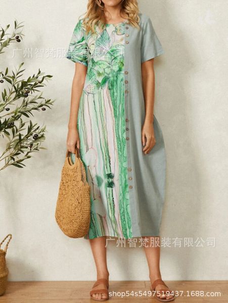 boutique dress 2021 spring and summer fashion city leisure printing splicing pullover short sleeve side pocket for women, Black;gray
boutique dress 2021 spring and summer fashion city leisure printing splicing pullover short sleeve side pocket for women, Black;gray