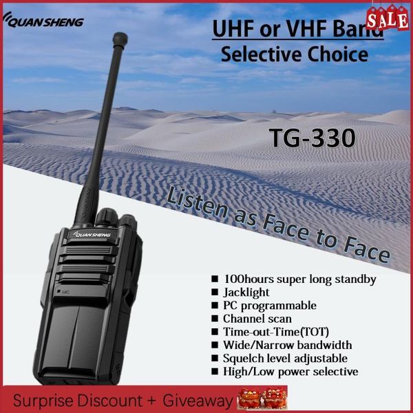 walkie talkie two way radio uhf or vhf band cb communicador quansheng tg330 portable intercom hf transceiver
walkie talkie two way radio uhf or vhf band cb communicador quansheng tg330 portable intercom hf transceiver