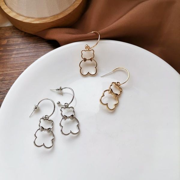 dangle & chandelier korean simple cute hollow bear drop earrings c shape metal bowknot for girls women fashion jewelry 2021, Silver
dangle & chandelier korean simple cute hollow bear drop earrings c shape metal bowknot for girls women fashion jewelry 2021, Silver