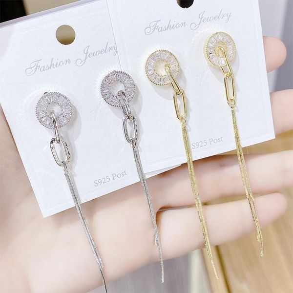 stud delicate 14k real gold geometric earrings for women luxury zircon cz long tassel gift, Golden;silver
stud delicate 14k real gold geometric earrings for women luxury zircon cz long tassel gift, Golden;silver