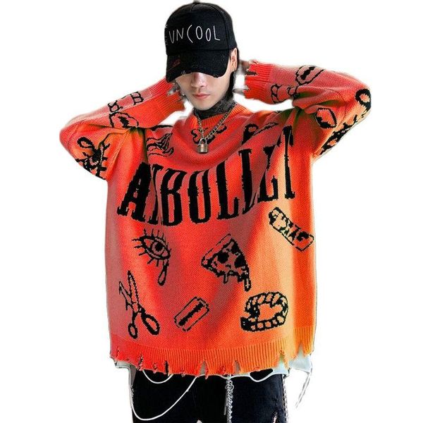 men's sweaters autumn winter oversized sweater men women harajuku hip hop punk ripped hole pullover green black orange jersey mujer, White;black
men's sweaters autumn winter oversized sweater men women harajuku hip hop punk ripped hole pullover green black orange jersey mujer, White;black