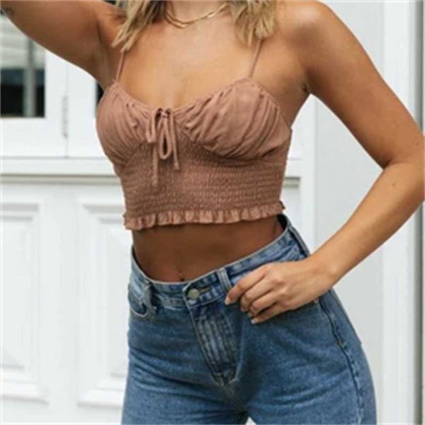 women 2021 fashion pull elastic fold cropped tank vintage backless bow tied thin straps female camis mujer women's tanks &, White
women 2021 fashion pull elastic fold cropped tank vintage backless bow tied thin straps female camis mujer women's tanks &, White
