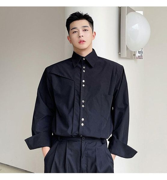 men's casual shirts long sleeved shirt autumn personalized three-dimensional tailoring niche design solid color fashion senior hairdres, White;black
men's casual shirts long sleeved shirt autumn personalized three-dimensional tailoring niche design solid color fashion senior hairdres, White;black