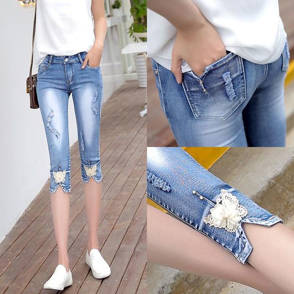 women's jeans summer skinny denim capris women fashion mid waist casual ripped hole calf-length pant ladies pencil 2021, Blue
women's jeans summer skinny denim capris women fashion mid waist casual ripped hole calf-length pant ladies pencil 2021, Blue
