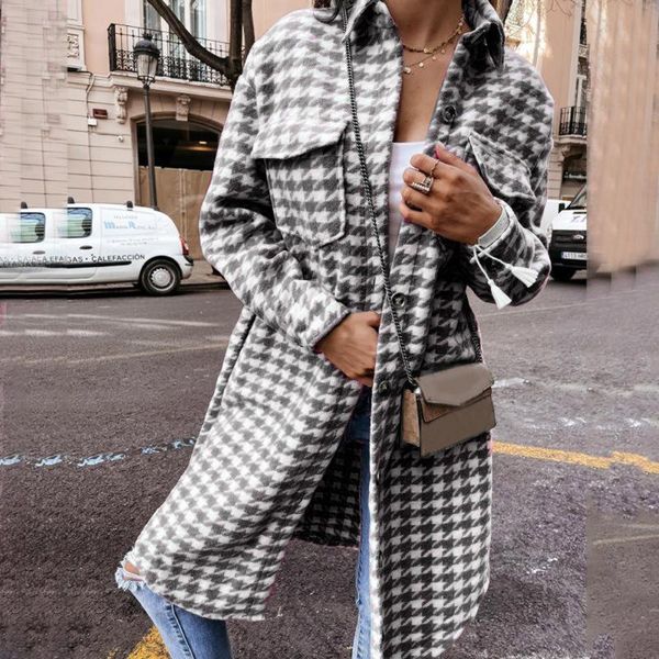 women's wool & blends plaid printed coat trench jacket suit leisure and fashion long-sleeve simple casual pockets jackets streetwear, Black
women's wool & blends plaid printed coat trench jacket suit leisure and fashion long-sleeve simple casual pockets jackets streetwear, Black