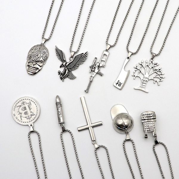 ins personalized versatile pendant fashion simple hip hop creative letter necklace men's pendant, Silver
ins personalized versatile pendant fashion simple hip hop creative letter necklace men's pendant, Silver