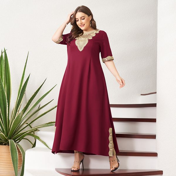 womens plus size dress vintage lace patchwork split hem solid half sleeve maxi party prom long maxi red suelto dresses, Black;gray
womens plus size dress vintage lace patchwork split hem solid half sleeve maxi party prom long maxi red suelto dresses, Black;gray