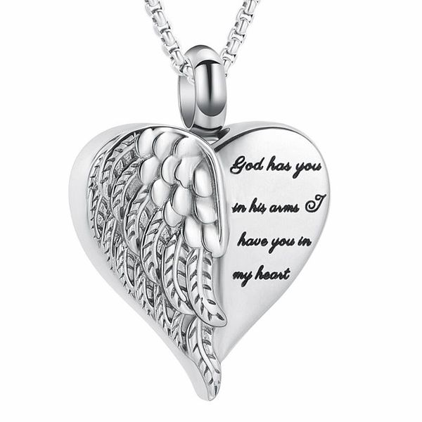 wing of heart memorial urn necklace human cremation ashes holder keepsake jewellery pendant necklaces, Silver
wing of heart memorial urn necklace human cremation ashes holder keepsake jewellery pendant necklaces, Silver