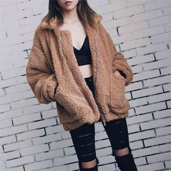 elegant faux fur coat women autumn winter warm soft zipper fur jacket female plush overcoat pocket casual teddy outwear 210913, Black
elegant faux fur coat women autumn winter warm soft zipper fur jacket female plush overcoat pocket casual teddy outwear 210913, Black