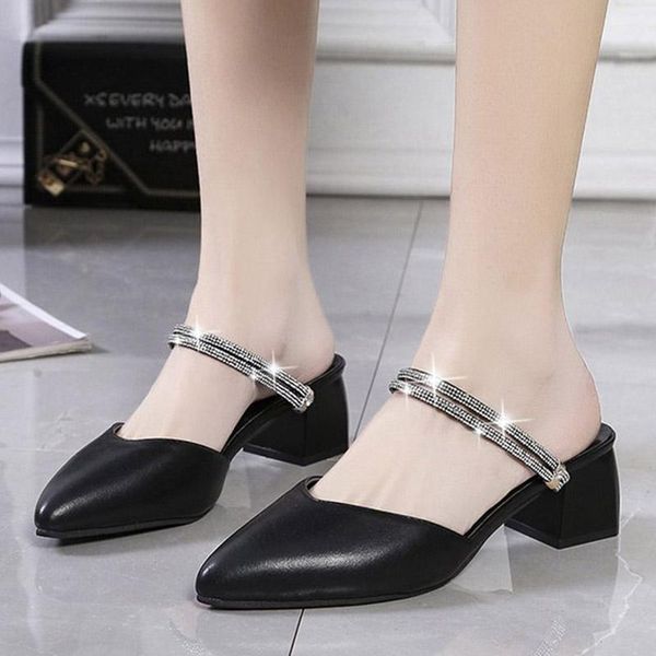plus size 35-42 women pointed toe slippers crystal sandals square heel dress shoes mid heels ladies sandalias mujer 9160n, Black
plus size 35-42 women pointed toe slippers crystal sandals square heel dress shoes mid heels ladies sandalias mujer 9160n, Black
