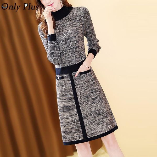 casual dresses only plus vintage knitted sweater dress winter long sleeve o-neck female knitwear soft elegant slim a-line patchwork, Black;gray
casual dresses only plus vintage knitted sweater dress winter long sleeve o-neck female knitwear soft elegant slim a-line patchwork, Black;gray