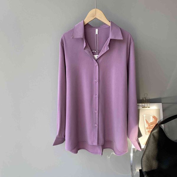 women's blouses & shirts temperament back split long sleeve shirt women 2021 spring design lapel solid simple blouser french slim, White
women's blouses & shirts temperament back split long sleeve shirt women 2021 spring design lapel solid simple blouser french slim, White