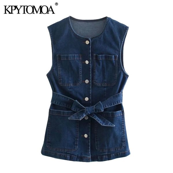 women fashion with belt pockets denim vest coat sleeveless button-up female waistcoat chic 210420, White
women fashion with belt pockets denim vest coat sleeveless button-up female waistcoat chic 210420, White
