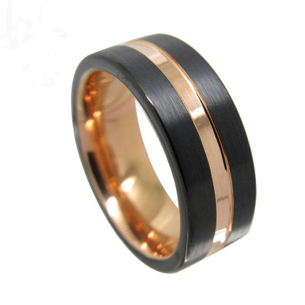 wedding rings 8mm width black tungsten ring for engagement high polished men's band with rose gold groove outside brushed finish, Slivery;golden
wedding rings 8mm width black tungsten ring for engagement high polished men's band with rose gold groove outside brushed finish, Slivery;golden