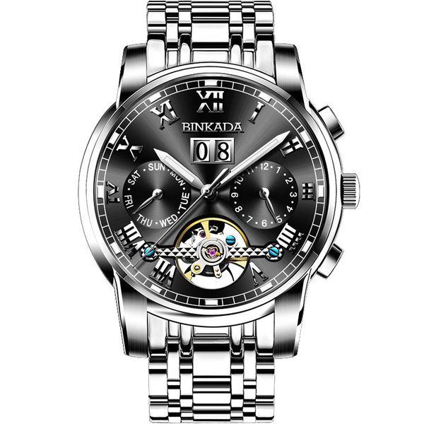 wristwatches binkada automatic mechanical men watches stainless steel waterproof date week fashion man wrist reloj hombre, Slivery;brown
wristwatches binkada automatic mechanical men watches stainless steel waterproof date week fashion man wrist reloj hombre, Slivery;brown