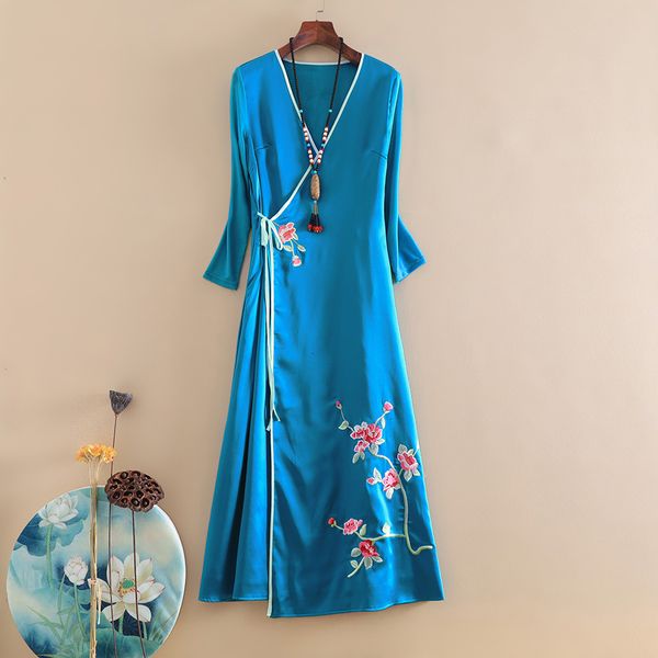 casual dresses dress high-end chinese autumn women ethnic style v-neck retro embroidery flower elegant lady party 54wh, Black;gray
casual dresses dress high-end chinese autumn women ethnic style v-neck retro embroidery flower elegant lady party 54wh, Black;gray