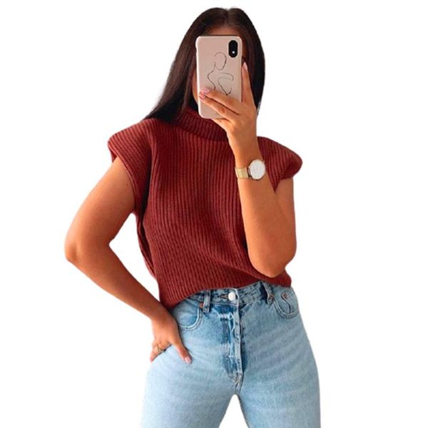 women's vests 4 colors turtleneck sleeveless women vest sweaters 2021 fashion shoulder pads pullover knitted loose autumn winter casual, Black;white
women's vests 4 colors turtleneck sleeveless women vest sweaters 2021 fashion shoulder pads pullover knitted loose autumn winter casual, Black;white