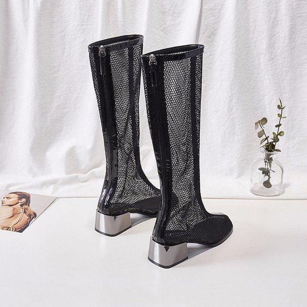 women knee high sandals boots mid heel woman mesh gladiator summer boot hollow out black shoes for female fashion
women knee high sandals boots mid heel woman mesh gladiator summer boot hollow out black shoes for female fashion