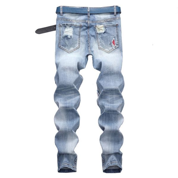 men's casual hole trousers straight blue color printed mens ripped denim pant fashion jeans men
men's casual hole trousers straight blue color printed mens ripped denim pant fashion jeans men