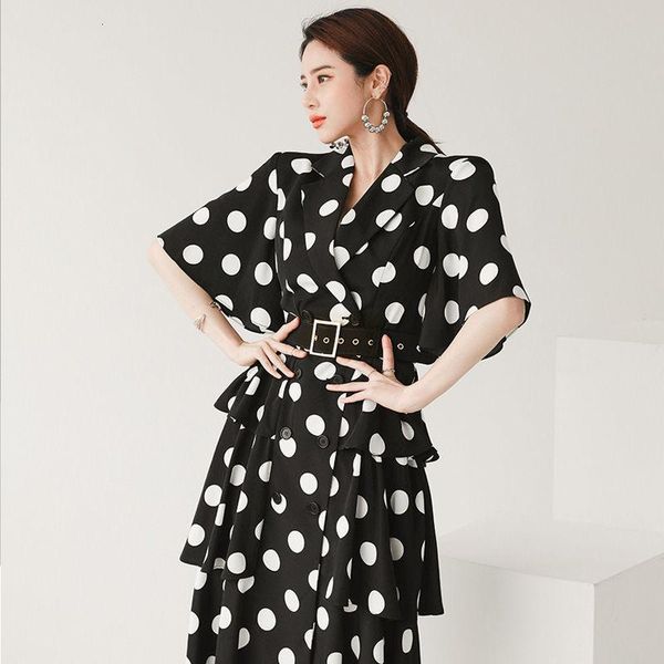 party dresses korean women dots dress summer autumn notched collar double breasted layers ruffles cake female midi long vestidos belt, White;black
party dresses korean women dots dress summer autumn notched collar double breasted layers ruffles cake female midi long vestidos belt, White;black