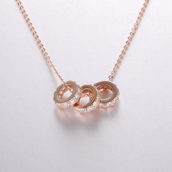 s925 sterling silver three-ring pendant necklace diamond women necklaces 
s925 sterling silver three-ring pendant necklace diamond women necklaces