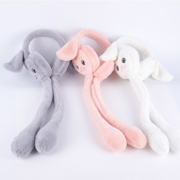 ins ear muffs rex rabbit fur earmuffs female autumn and winter warm earmuffs ear packs simple ear warmer retractable, Blue;gray