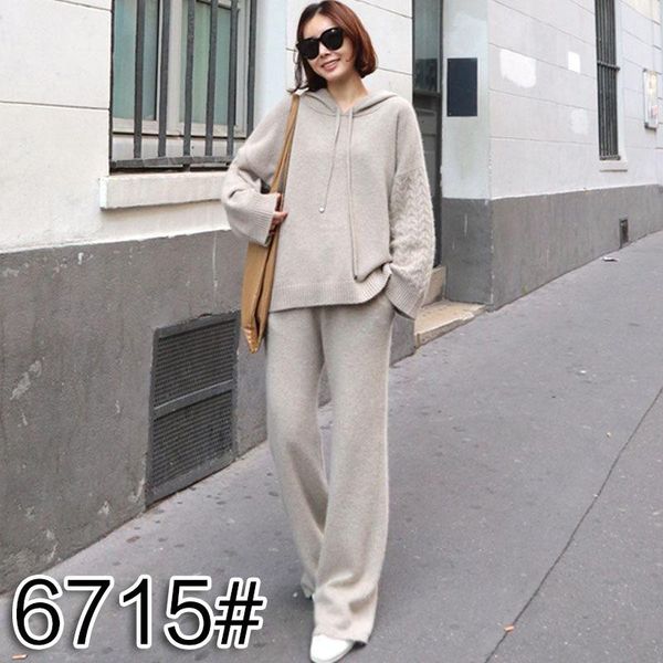 women's two piece pants winter casual loose tracksuit knitted hoodied sweater + wide leg suits set streetwear high quality, White
women's two piece pants winter casual loose tracksuit knitted hoodied sweater + wide leg suits set streetwear high quality, White