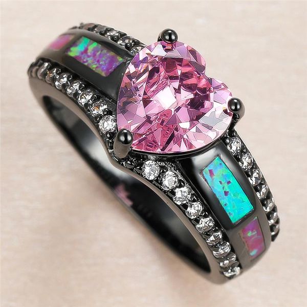 luxury female love heart crystal ring charm black gold big wedding rings for women cute pink opal stone engagement, Slivery;golden
luxury female love heart crystal ring charm black gold big wedding rings for women cute pink opal stone engagement, Slivery;golden