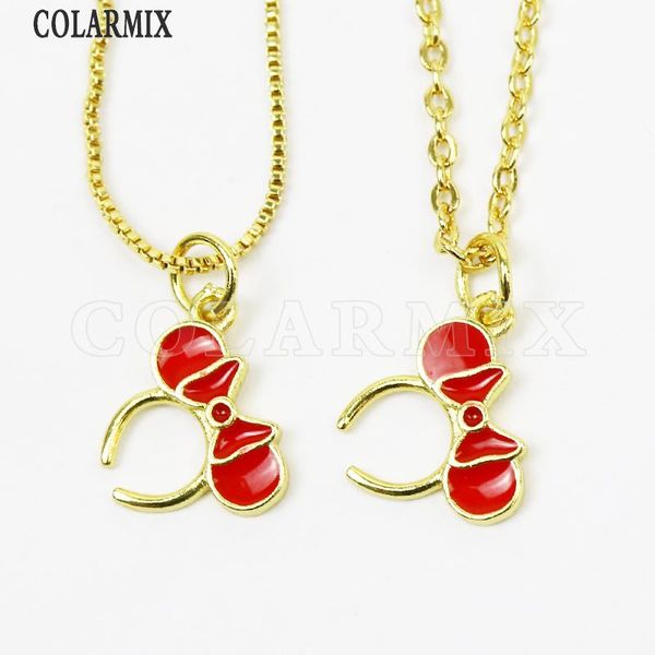 pendant necklaces 6pcs enamel tiny red bow necklace fashion jewelry 7460, Silver 
pendant necklaces 6pcs enamel tiny red bow necklace fashion jewelry 7460, Silver