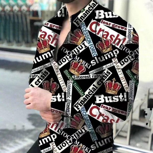 men's casual shirts 2021 spring autumn fashion streetwear single breasted design blouses printing men long sleeve shirt clothing, White;black
men's casual shirts 2021 spring autumn fashion streetwear single breasted design blouses printing men long sleeve shirt clothing, White;black