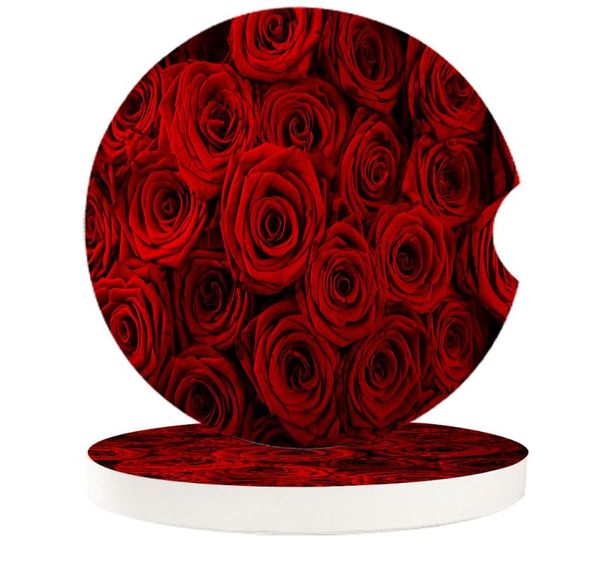 table runner car cup mat ceramics mug set rose flower teacup pad for home decor accessories