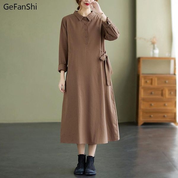 casual dresses arrival autumn winter women long sleeve cotton vintage bow loose dress fashion elegant clothing robe, Black;gray
casual dresses arrival autumn winter women long sleeve cotton vintage bow loose dress fashion elegant clothing robe, Black;gray